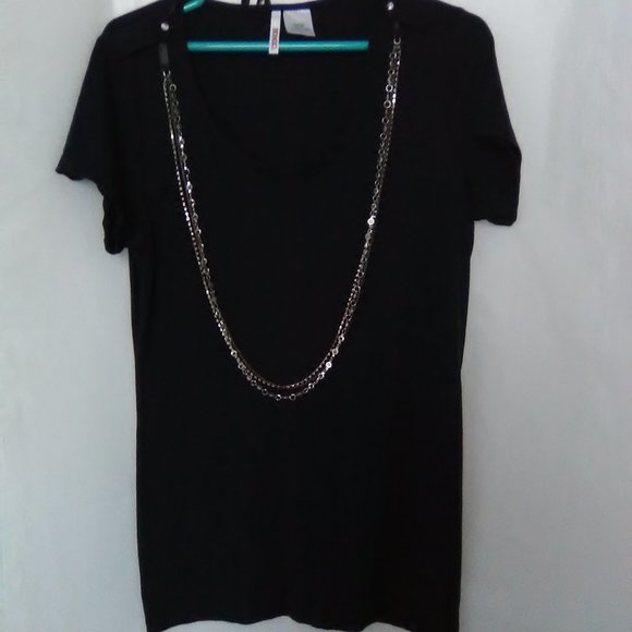 Bongo Women's Short Sleeve Top Color Black Size 1X - Picture 2 of 5